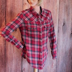 Jachs Girlfriend Bea Plaid Flannel Shirt Small